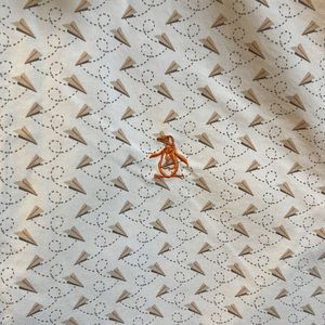 Used Early 2000s Penguin Men’s Short Sleeve S/S Button Down Paper Plane sz Small